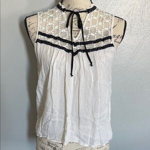 Jolt Ivory Lace Sleeveless Blouse M Cottagecore Boho Top